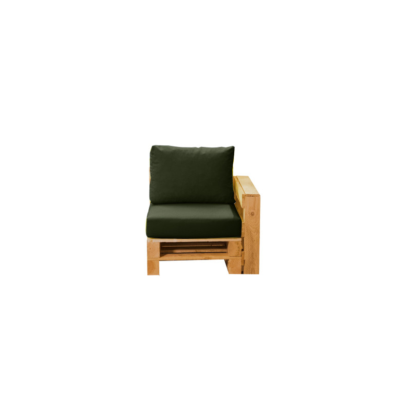 Module 1 place avec accoudoir droit MODULPOP kaki