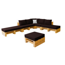 Combinaison 8 places avec pouf MODULPOP chocolat