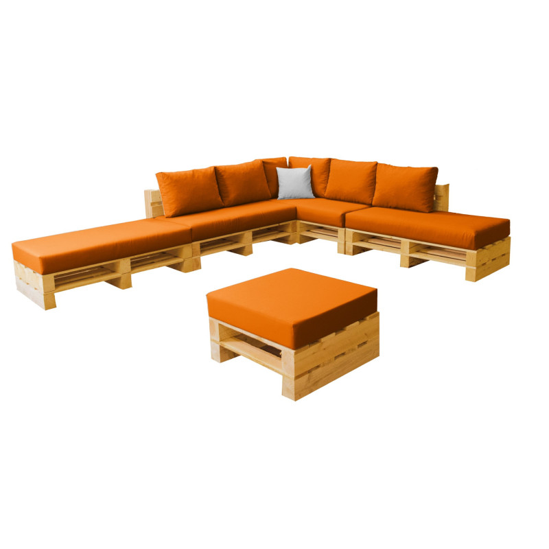 Combinaison 8 places avec pouf MODULPOP orange