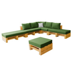 Combinaison 8 places avec pouf MODULPOP prairie