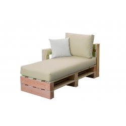 Module chaise longue accoudoir MODULPOP crème