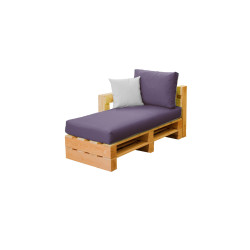 Module chaise longue accoudoir MODULPOP violet